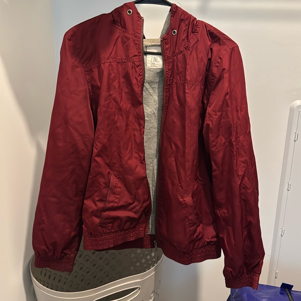 Red Hooded Bomber Jacket (L)